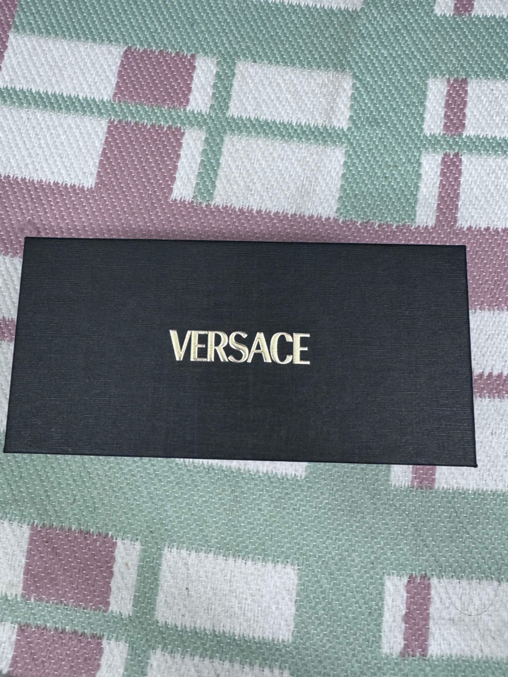 Versace Glasses Box with Gold Logo and Versace Cleaning Cloth
